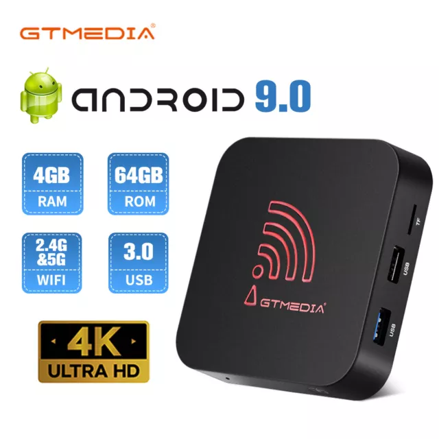 Smart TV BOX Android 9.0 Quad-Core 5G WIFI 4K Network Media Player 4GB+64GB 4K