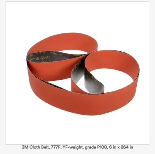 3M Cloth Belt 777F, P180 YF-weight, 8 in x 107 in, Film-lok