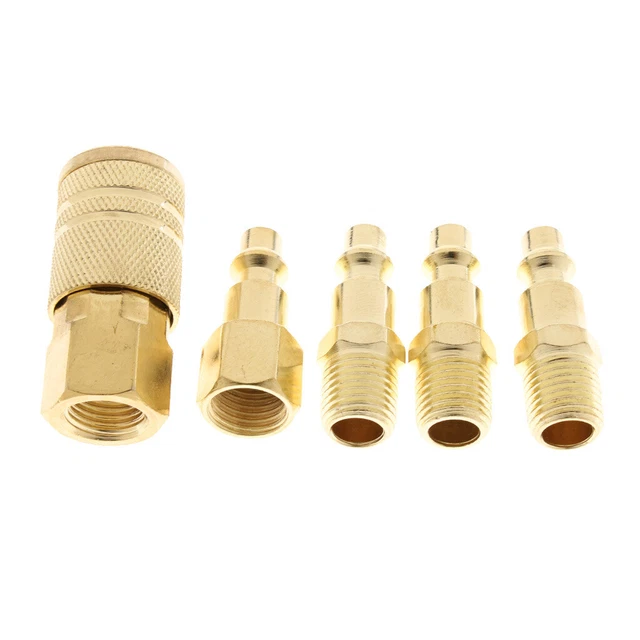 5pcs / set 1/4 "NPT Air à connexion   coupleur ligne tuyau prise mâle