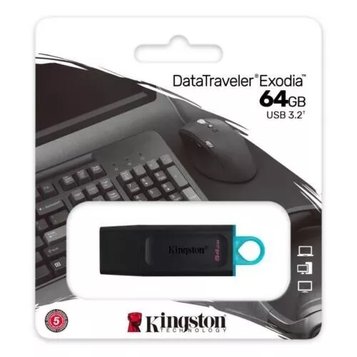 Pendrive Usb 64Gb Kingston Dt Exodia  3.2 Gen1 Datatraveler 64Gb Originale