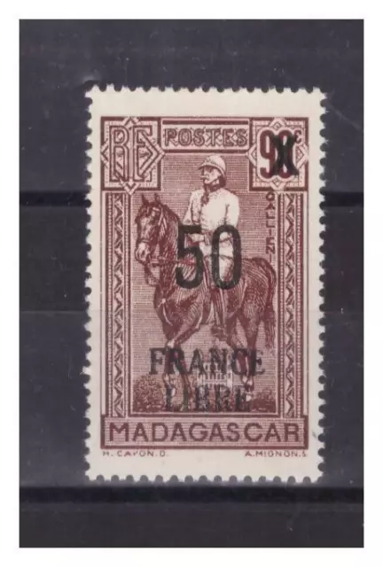 MADAGASCAR  .N ° 258 .  0,50 SUR  90 c  FRANCE  LIBRE   NEUF **. SUPERBE .