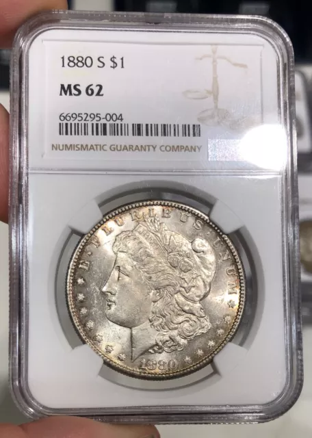 1880-S Morgan Dollar graded MS62 by NGC Mostly Lightly Toned Luster Common Date