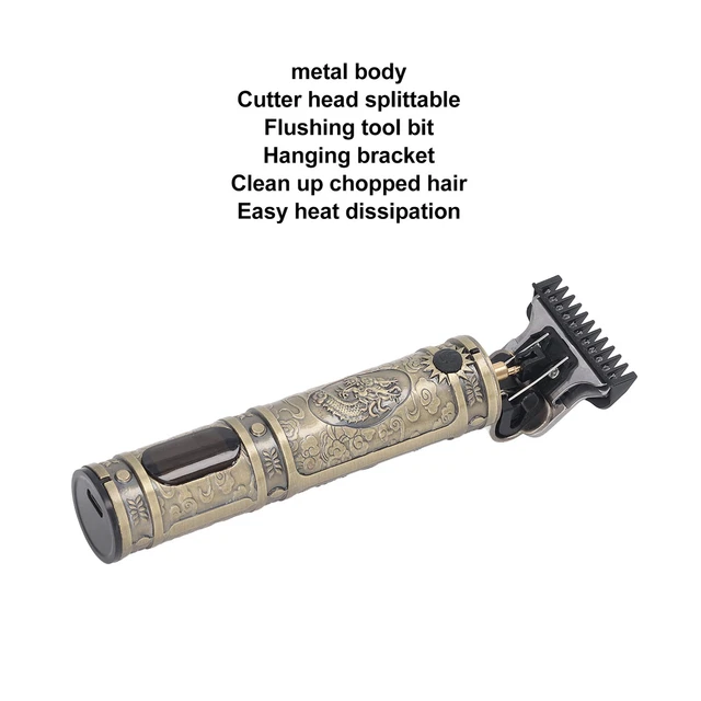 (Dragon Head LCD Gold)Hair Clipper Electric Hair Clipper LCD Display