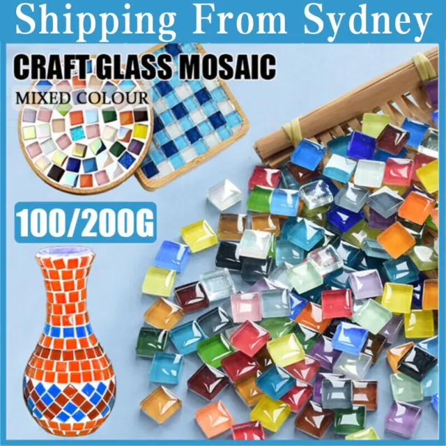 UP TO 200G Mixed Crystal Glass Mosaic Tiles Kitchen Bathroom Art Craft Supplies