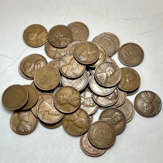 1930-1939-PDS Lincoln Wheat Small Cent Penny 1C - FULL ROLL VG+ OR BETTER #11