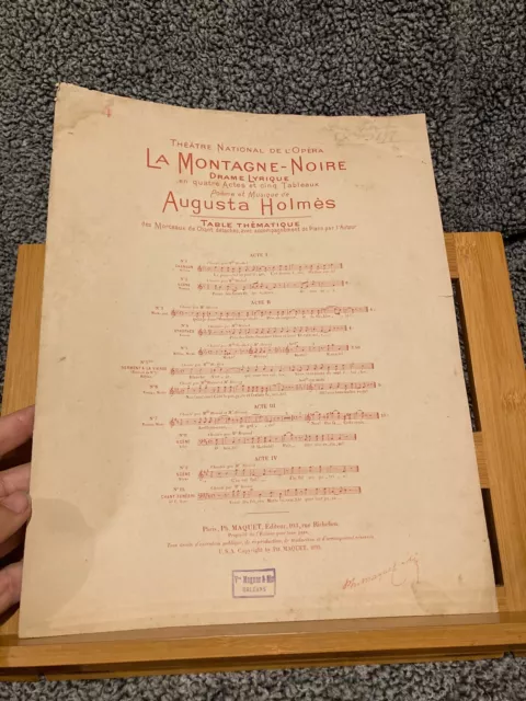 Augusta Holmes La Montagne noire n°4 Strophes partition chant piano ed. Maquet