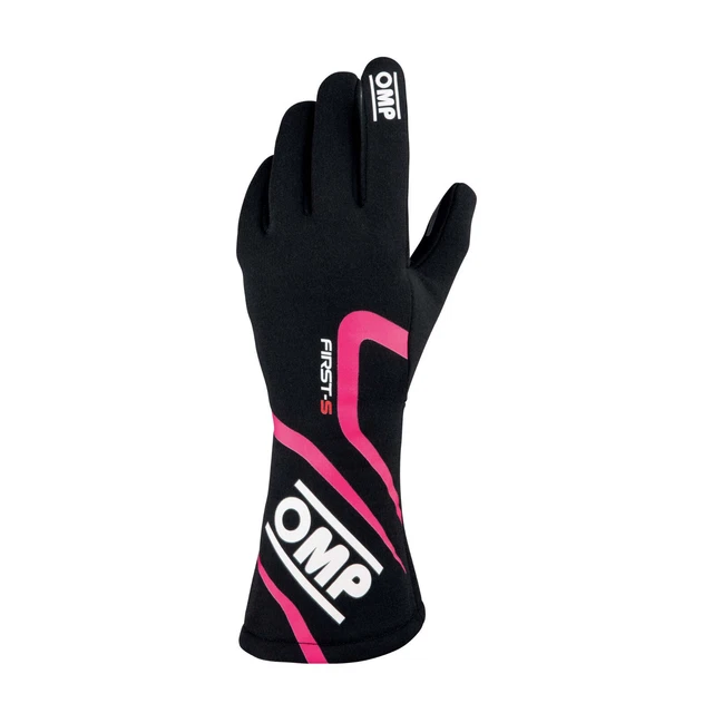 Guanto Ignifugo Rally Nero Fucsia Omp Omologato Fia 8856-2018 First-S Ib/761A