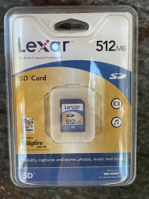 NUEVA tarjeta de memoria SD Lexar 512 MB para cámaras antiguas, PDA, GPS, computadoras, máquinas