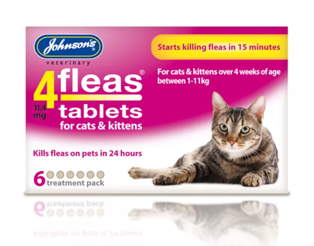 Tabletas para pulgas Johnson's 4 pulgas gato 6 tabletas 3