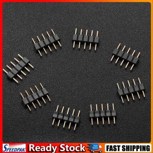 10pcs Aiguille de broche de connecteur mâle pour bande de LED (5Pin RGBW5050) (N
