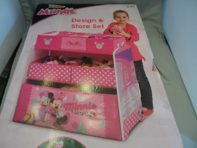 Disney Junior Minnie Design & Storage Set - Toy Box- NEW