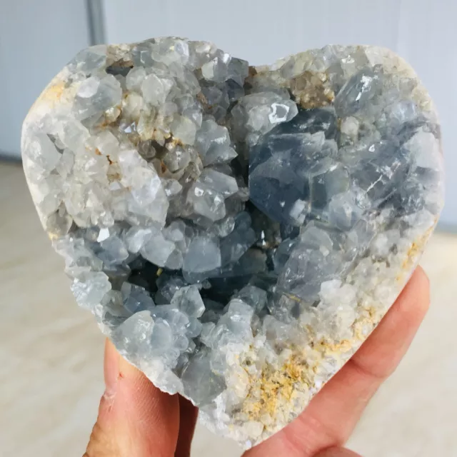 434G Natural Blue Celestite Geode Quartz Crystal Mineral Specimen  N119