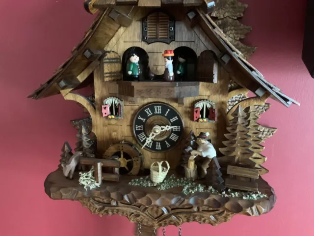 Engstler Quartz Cuckoo Clock Black Forest House W/ Music EN473 QMT