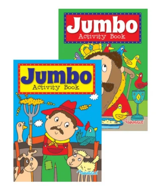 2 x JUMBO CHILDRENS KIDS PUZZLE COLOURING ACTIVITY FUN BOOKS DOT TO DOT UK 3&4