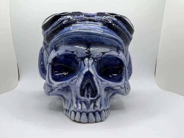 Lost Temple Traders Test Pilot Wild Blue Tiki Mug Silver Lens Trevor Foster LE