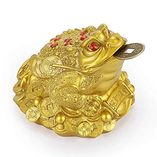 MDLUU Large Money Toad Statue, Feng Shui Three Legged Toad with Coin, Lucky C...