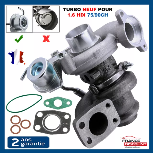 Turbo NEUF pour BERLINGO C3 XSARA PICASSO C4 I JUMPY 1.6 HDI 75 90 DV6 9HX 9HU