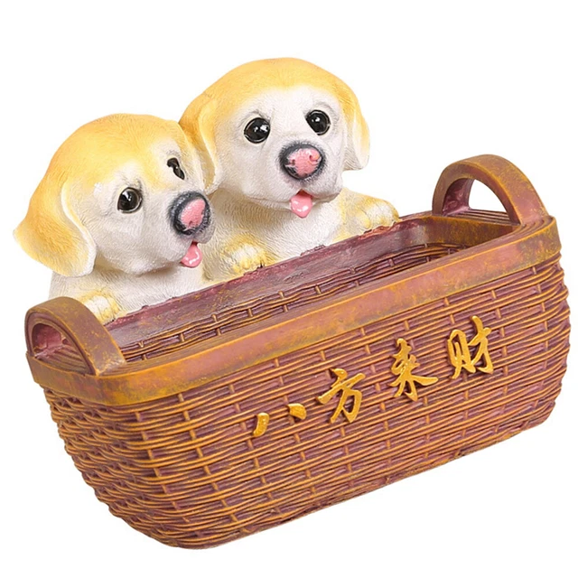 Plastic Dog Figures Fruit Basket Decorative Flower Pots Indoor Planters Animal
