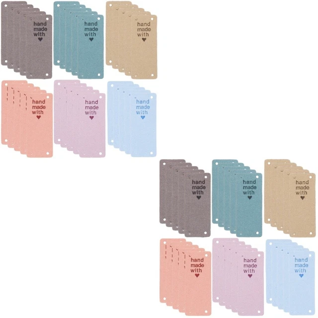 60 Pcs clothes tag label Scrapbooking Labels Personalized Leather Labels Colored