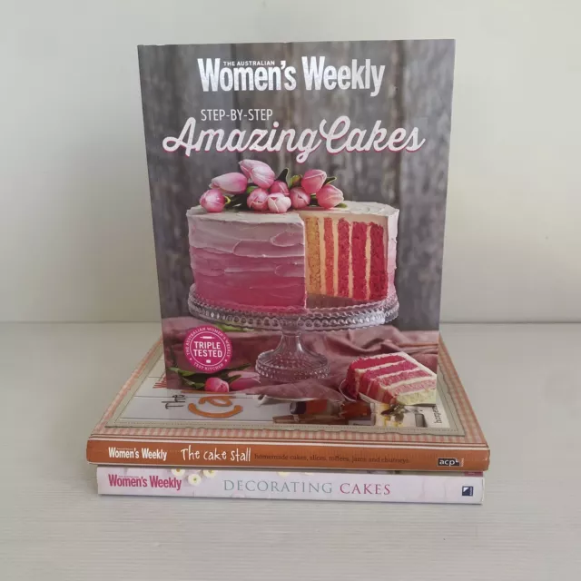 3x AWW Australian Womens Weekly Cake Decorating Making Cookbooks Cakes Desserts