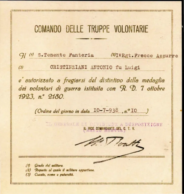 Copia Autentica E Unica--Del Documento Firmato Vice Comandante Del C.t.v. In Dat