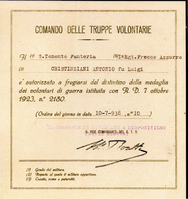 Copia Autentica E Unica--Del Documento Firmato Vice Comandante Del C.t.v. In Dat