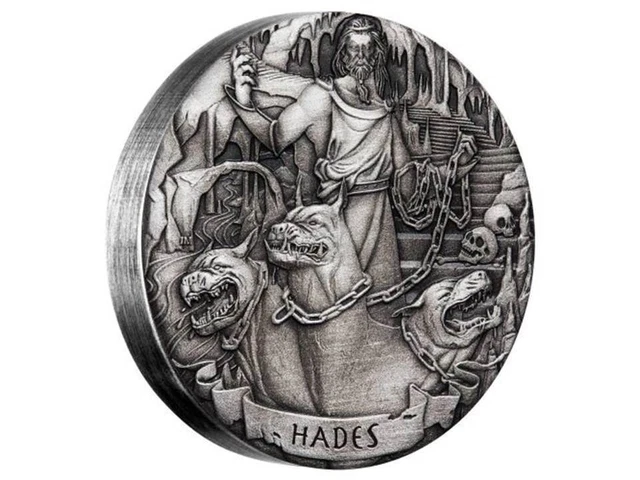 2017 Hades Gods of Olympus  2 oz Fine Silver Antiqued Coin