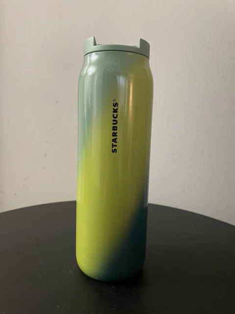 starbucks vacuum insulated tumbler 20 oz green and blue NWT