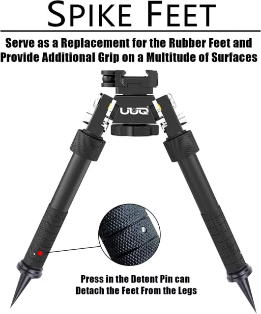 UUQ 8" - 12" Adjustable Bipod, Heavy Duty Carbon Fiber Tactical Rifle Tripod. UUQ 8" - 12" Adjustable Bipod, Heavy Duty Carbon Fiber Tactical Rifle Tripod.