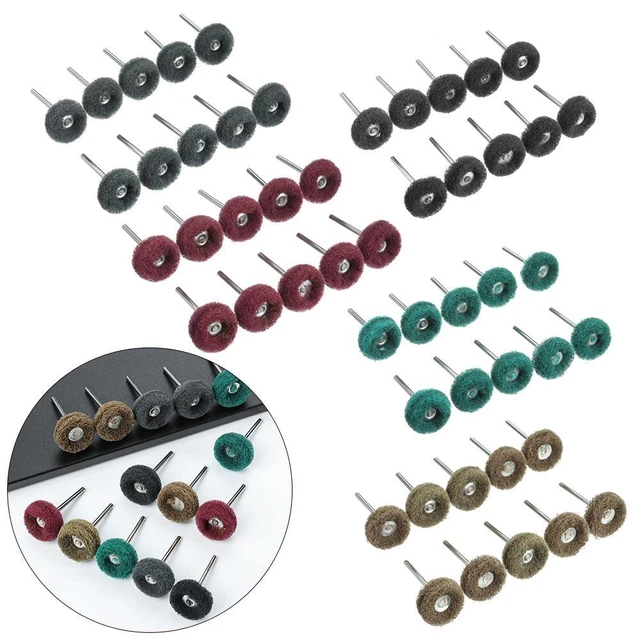 with 3mm Shank Drill Abrasive Brush Polishing Wheel For Dremel Rotary Tools