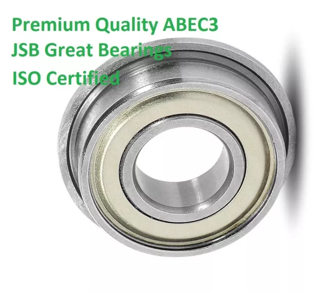 (Qty.10) Premium ABEC3 flange ball bearing FR6-ZZ metal shields FR6ZZ EMQ FR6 ZZ