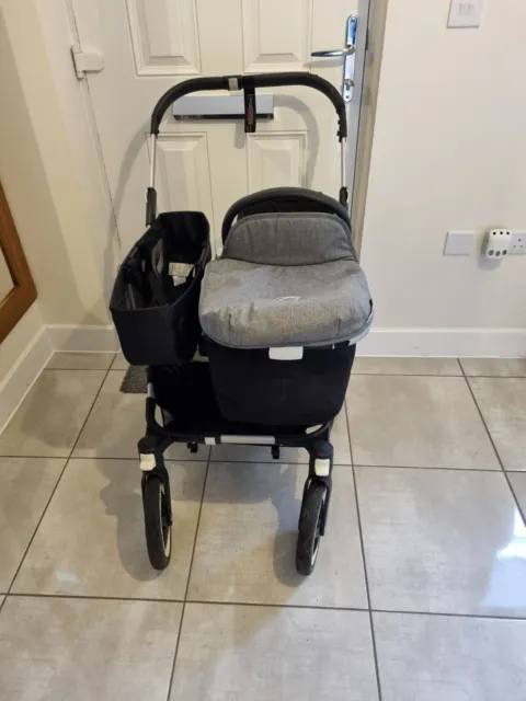 Bugaboo Donkey Twin  Pushchairs Double Seat Buggy / Stroller - Grey & Black