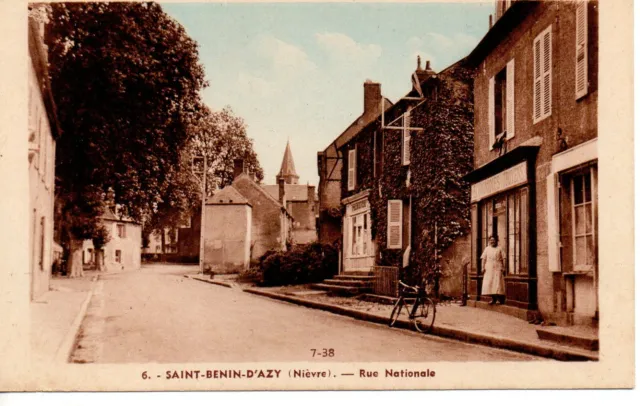 CPA de Saint Benin-d'Asy (58 Nièvre), Rue nationale, années 1930