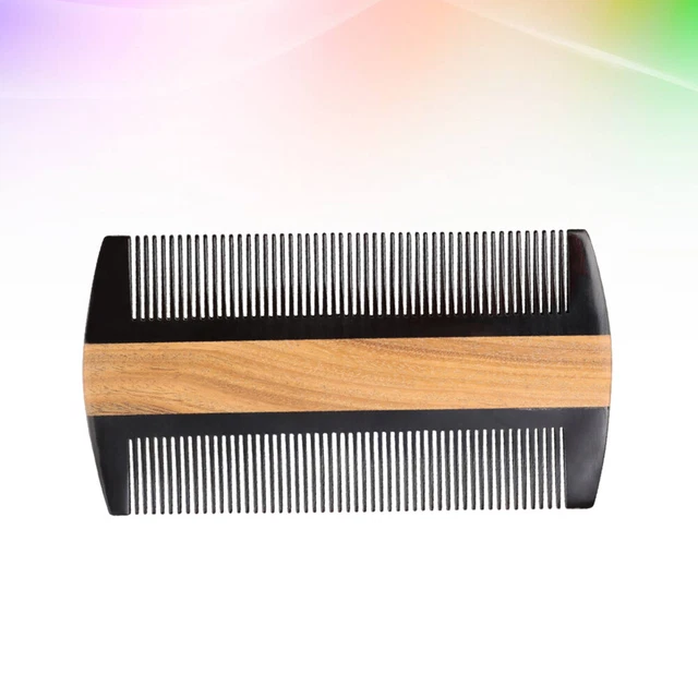1 ud. Peine de cuerno de buey peine de sándalo natural peine de cobertizo de madera de dos filos