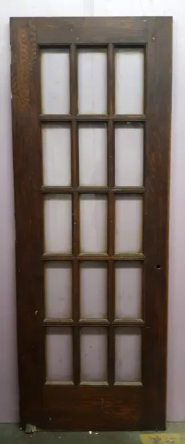 30"x83"x1.75" Antique Vintage Old Wood Wooden Exterior French Door Window Glass 2