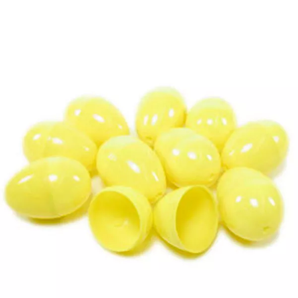 12 Empty Yellow Plastic Easter Vending Eggs 2.25 Inch, Best Price Fastest Ship!!