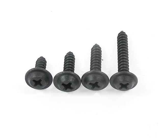 Black #8 Phillips Flat Top Trim Screws- 1/2" to 1" Long- 200pcs (50ea)- J#328T Black #8 Phillips Flat Top Trim Screws- 1/2" to 1" Long- 200pcs (50ea)- J#328T
