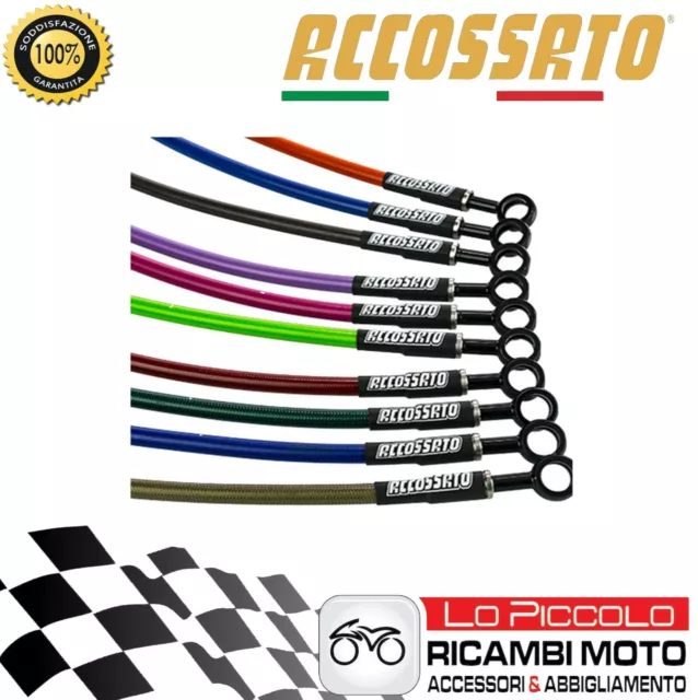 Set 3 Tuyaux Frein Noir Accossato avant Arrière Honda CB 600 F Hornet 2013