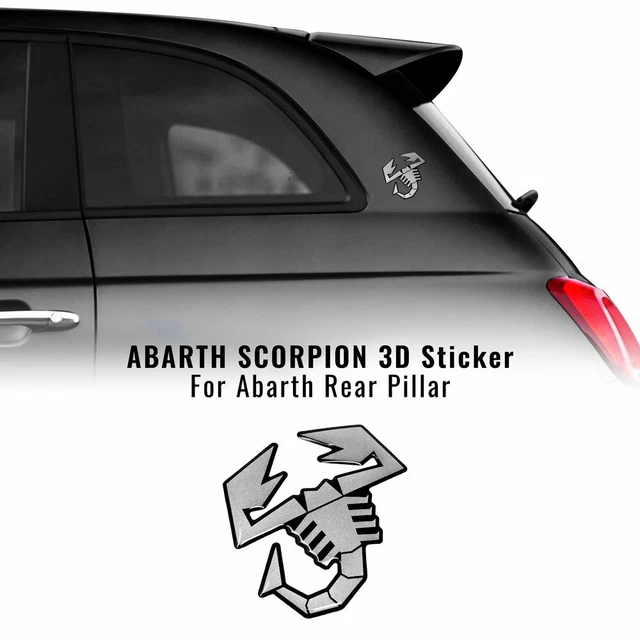 BADGE LOGO SCORPIONE Abarth White-Easy Fix Diffusore Fiat 500 Abarth