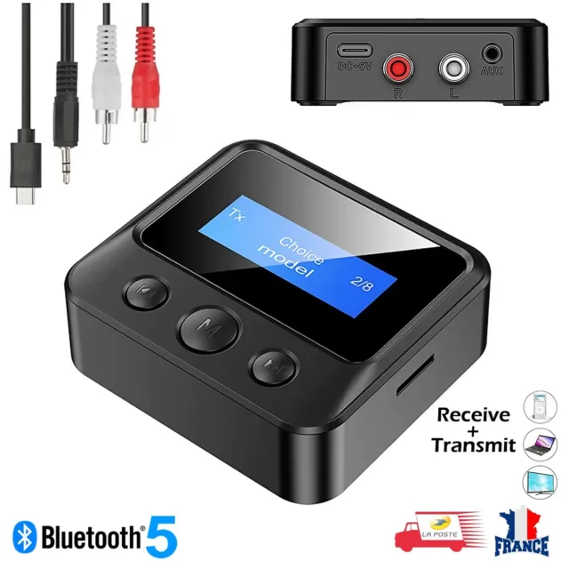 ÉMETTEUR ET RÉCEPTEUR Bluetooth 2 en 1 avec écran LCD et TF carte + 3.5MM  RCA EUR 19,99 - PicClick FR