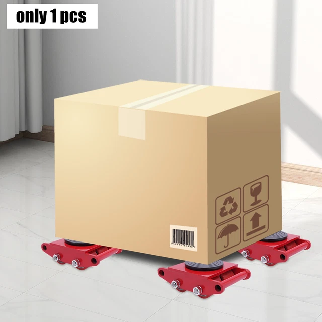 Nuovi rulli corazzati 5T scooter machinery mover rotazione 360° telaio di trasporto rosso