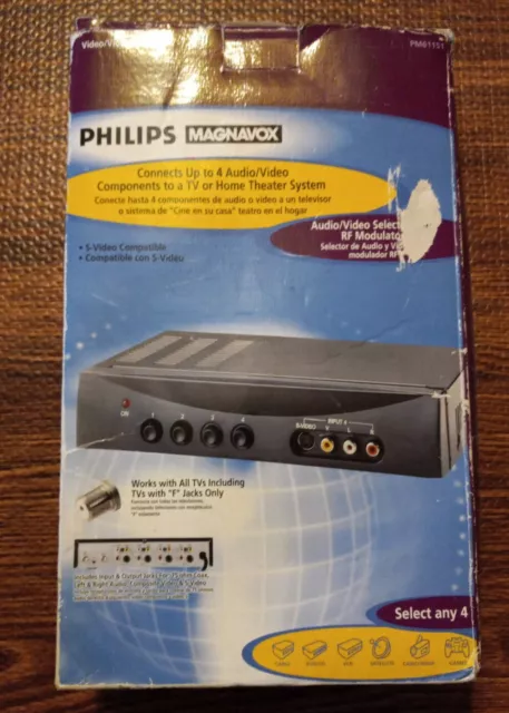 Philips-Magnavox Audio/video Switchbox with Rf Modulator PM61151 Old Stock