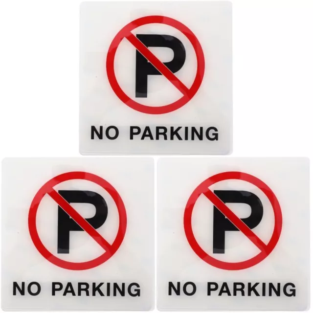 3pcs Acrylic Sign Warning Sign Traffic Sign Not Park Sign