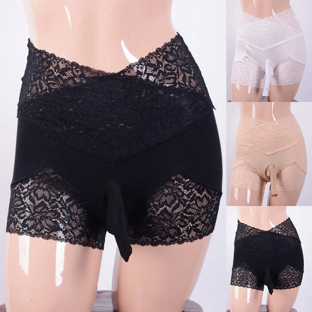 Sexy/Sissy Men Lace Briefs Underwear Thong G-string Boxer Pouch Panties Lingerie