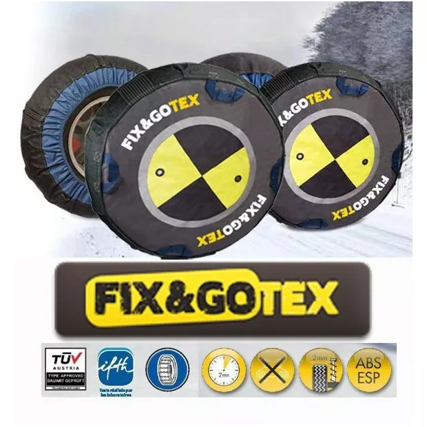 SNOW CHAINS TEXTILES FIX&GO TEX Car Size: B - WITH CARRY BAG - New 3