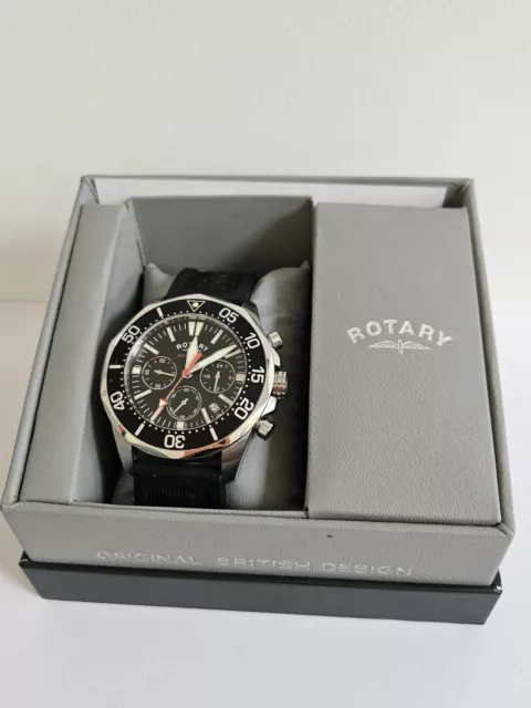 Rotary Aquaspeed Chronograph. Gents diver. Rubber strap, boxed. RRP £229