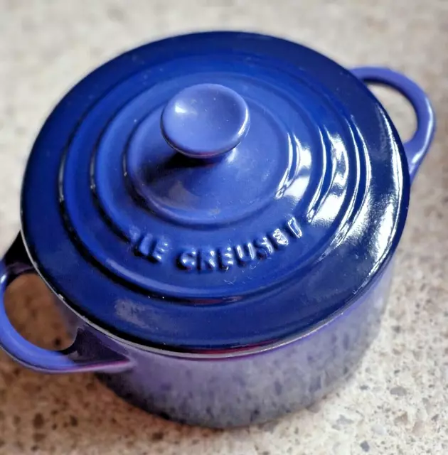 Le Creuset Mini Round Cocotte 10cm Small Casserole Dish Cobalt Blue