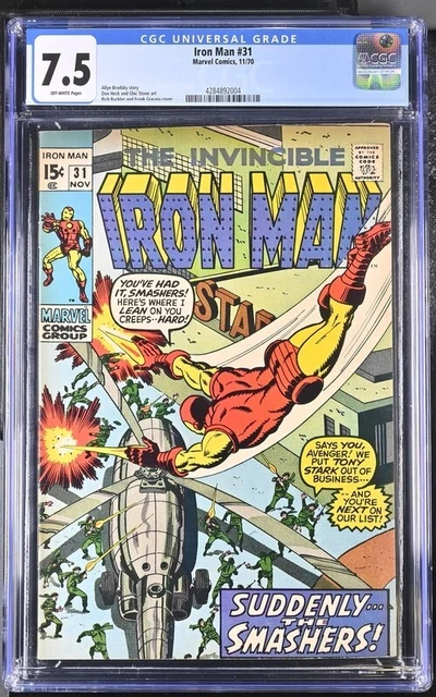 Marvel The Invincible Iron Man #31 11/70 Cgc 7.5 Very Fine- Rare 🔥🔥🔥