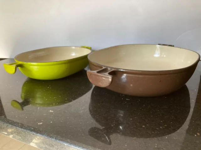 Lote de 2 Le Creuset Enzo - Mari La Mama Ovalado Au Gratinado Lima Verde y Marrón