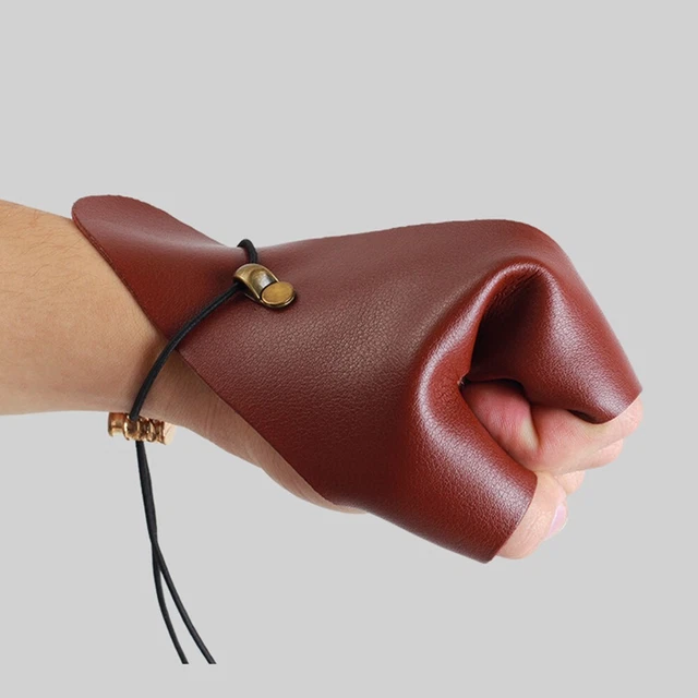 Gant De Tir à L'arc 3 Doigts En Cuir Noir - ArdourCrafts AR-4015 - Protection Pour Arc Classique Et Compound